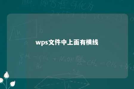 wps文件中上面有横线 