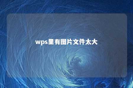 wps里有图片文件太大 