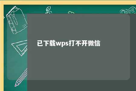 已下载wps打不开微信