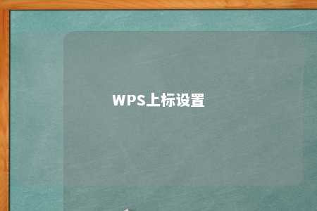 WPS上标设置